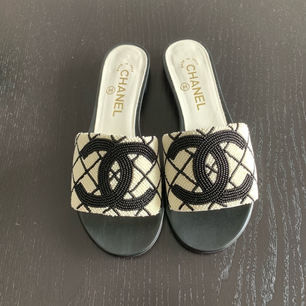 Brand New 2020 Chanel Pearl Mule Sandal